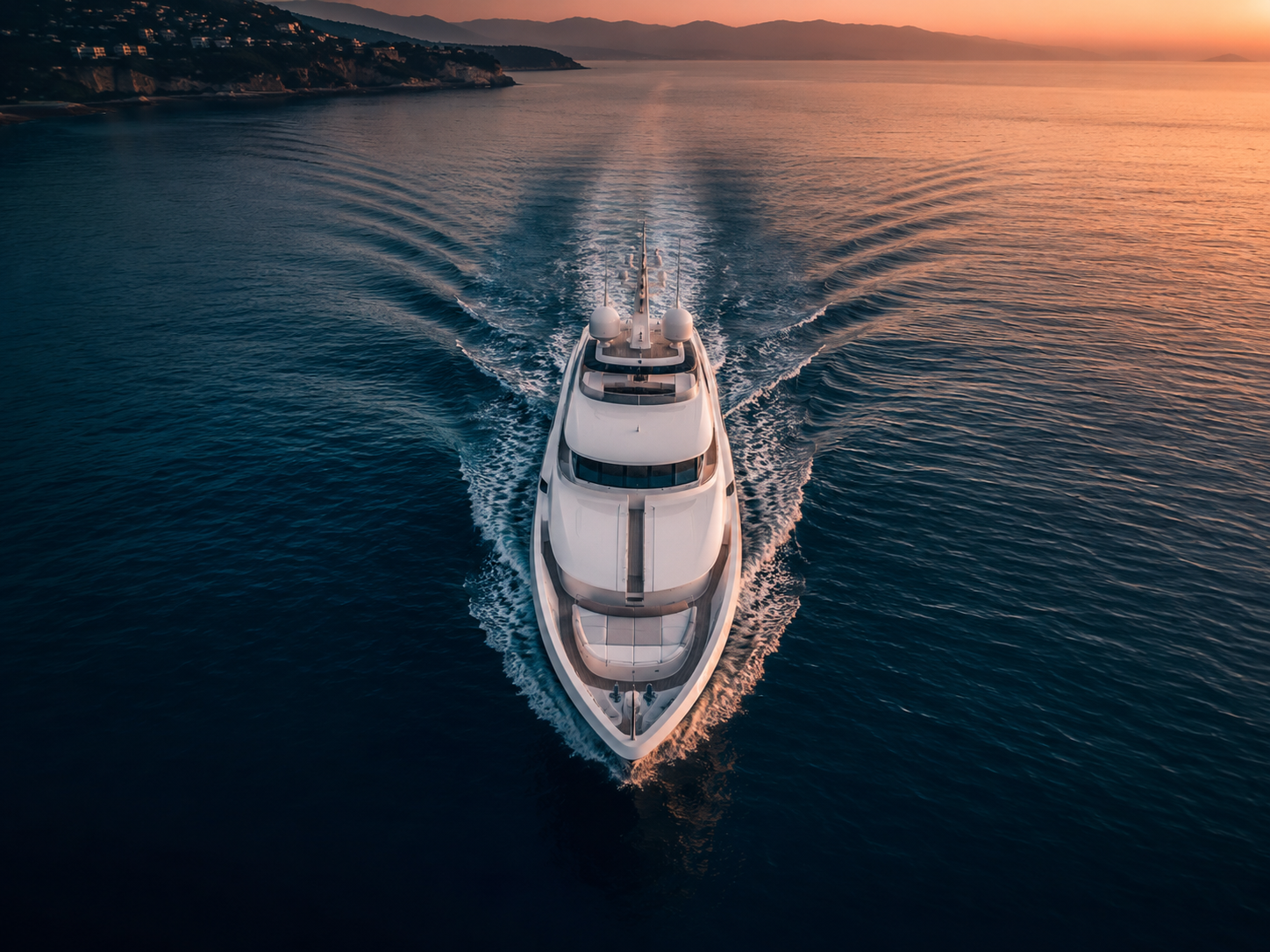 Yacht at sunrise